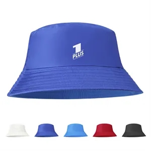 Unisex Cotton Wide Brim Sun Bucket Hat W/ Adjustable Strap