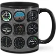 Pilot Meter Aircraft Flight Ceramic Coffee Mug | https://www.bestnamebadges.com
