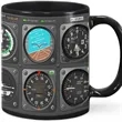 Pilot Meter Aircraft Flight Ceramic Coffee Mug | https://www.bestnamebadges.com
