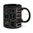 Pilot Meter Aircraft Flight Ceramic Coffee Mug | https://www.bestnamebadges.com