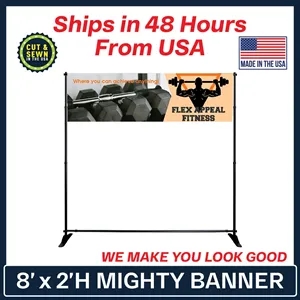 Mighty Banner Display - 8' x 2' Frame and Graphic Kit