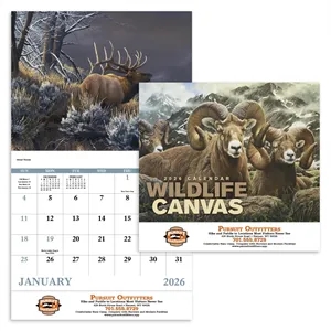 Good Value™ Wildlife Canvas - Stapled Calendar | https://www.bestnamebadges.com