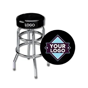 Custom Swivel Bar Stool with Chrome Steel Frame