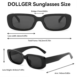 90s Retro Rectangle Sunglasses UV Protection | https://www.bestnamebadges.com