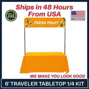 6' Traveler Tabletop 1/4 Banner Display Kit