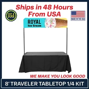 8' Traveler Tabletop 1/4 Banner Display Kit