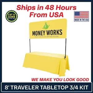 8' Traveler Tabletop 3/4 Banner Display Kit