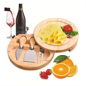 Brie Cheese Board and 3PCS Knife Set Charcuterie Board Set | https://www.bestnamebadges.com