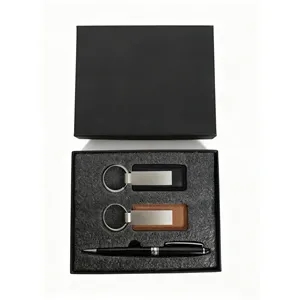 PU keychain and pen gift set