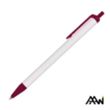 Value Slim Pen w/Glossy White Barrel - Matte Colored Accent | https://www.bestnamebadges.com