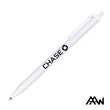 Value Slim Pen w/Glossy White Barrel - Matte Colored Accent | https://www.bestnamebadges.com