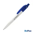 RePen® Squared White w/Translucent Clicker rPET Pen | https://www.bestnamebadges.com