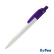 RePen® Squared White w/Translucent Clicker rPET Pen | https://www.bestnamebadges.com