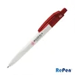 RePen® Squared White w/Translucent Clicker rPET Pen | https://www.bestnamebadges.com