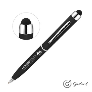 Garland® Stylus Matte Ballpoint Twist Pen - Chrome Accent | https://www.bestnamebadges.com