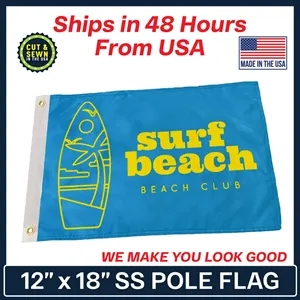 12" x 18" Single Sided Custom Pole Flag - Made In The USA