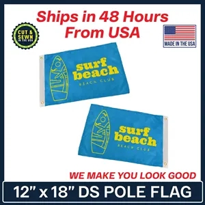 12" x 18" Double Sided Custom Pole Flag - Made In The USA