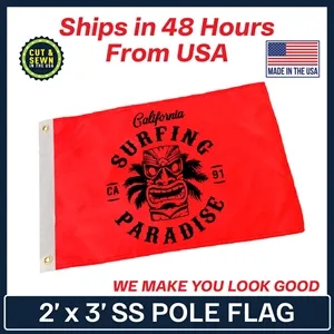 2' x 3' Single Sided Custom Pole Flag - Made In The USA