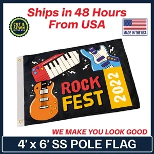 4' x 6' Single Sided Custom Pole Flag - Made In The USA