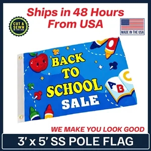 3' x 5' Single Sided Custom Pole Flag - Made In The USA