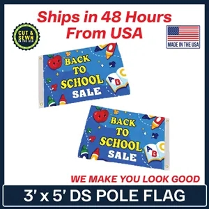 3' x 5' Double Sided Custom Pole Flag - Made In The USA