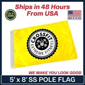 5' x 8' Single Sided Custom Pole Flag - Made In The USA