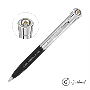 Garland® Monogram Custom Twist Ballpoint Pen - Chrome | https://www.bestnamebadges.com