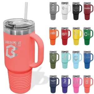 Polar Camel 40oz. Stainless Steel Travel Mug w/ Snap Lid
