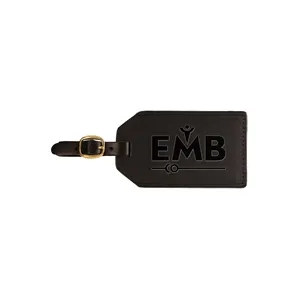 Leeman Grand Central Luggage Tag Sueded Leather