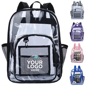 Custom Waterproof Large Capacity Clear PVC Backpack | https://www.bestnamebadges.com