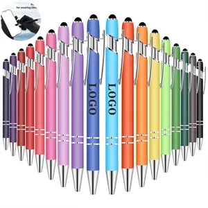 Custom 2 in 1 Stylus Metal ballpoint Pen | https://www.bestnamebadges.com