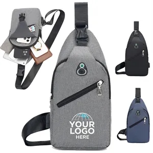 Crossbody Chest Bag With Charging and Headphone Hole | https://www.bestnamebadges.com