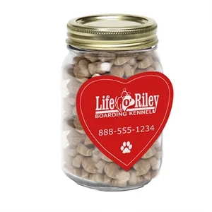 Pint Jar with Large Heart Magnet Pet Fill | https://www.bestnamebadges.com