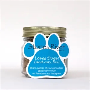 Half Pint Jar with Paw Magnet Pet Fill | https://www.bestnamebadges.com