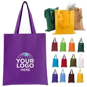 Premium Custom Colorful Canvas Shopping Tote Bag | https://www.bestnamebadges.com