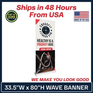 33.5" Wave Retractable Banner Kit