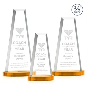 Imperial Tower on Alberton Base - Amber | https://www.bestnamebadges.com