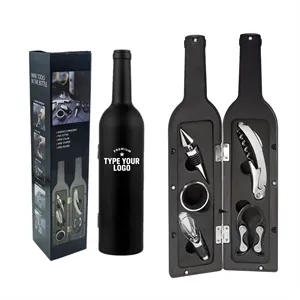 5 Piece Wine Bottle Corkscrew & Accessory Set  | https://www.bestnamebadges.com