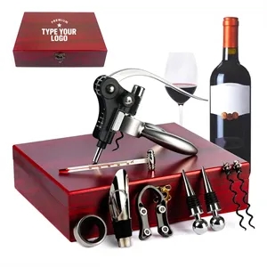Luxury 9 Pieces Corkscrew Wine Opener Set | https://www.bestnamebadges.com