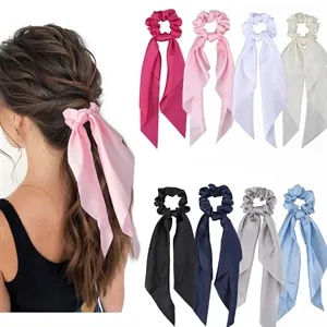 Hair Scarf Scrunchies Satin Ties Ribbon Ponytail Holders | https://www.bestnamebadges.com