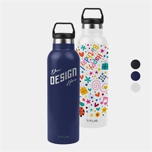 Premium 25 oz TiTUS® Stainless Steel Insulated Water Bottle | https://www.bestnamebadges.com