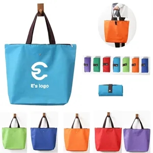 Foldable Zipper Shopping Tote Bag | https://www.bestnamebadges.com