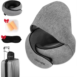 Hidden Hat Airplane Travel Neck Pillow | https://www.bestnamebadges.com