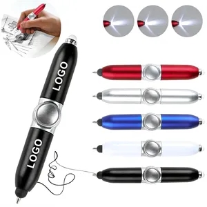 Relief Stress Spinning Fidget Ballpoint Pen With LED Light