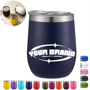 12oz Wine Mug Stainless Steel Tumbler Thermos Eggshell Cup