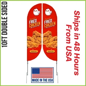 Super Flag 10' Double Sided w/ Spike Base