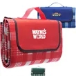 Roll Up Picnic Blanket w/ Custom Logo Checkered Design | https://www.bestnamebadges.com