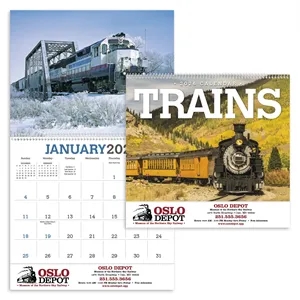 Triumph® Calendars Trains Calendar | https://www.bestnamebadges.com