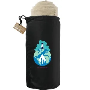 100% Recycled PET Fleece Blanket with RPET Pouch | https://www.bestnamebadges.com