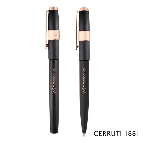 Cerruti 1881® Block Brushed Ballpoint & Rollerball Pen Set